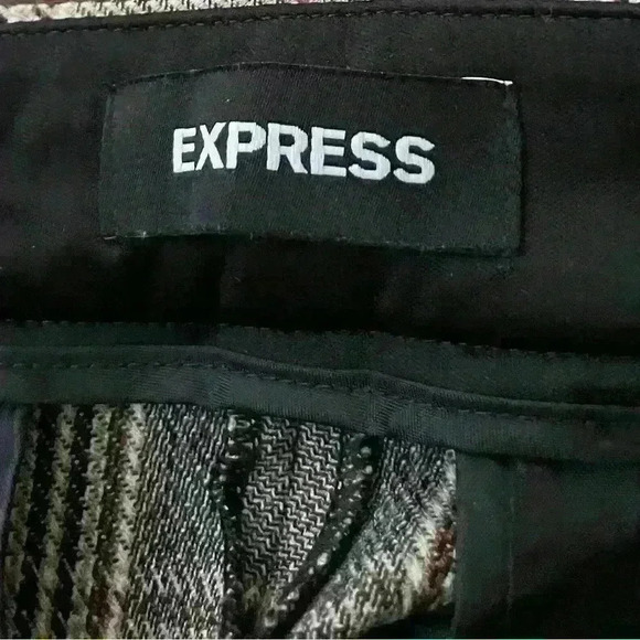 Ladies Express Plaid Slacks Stretch Size 0/R - Picture 3 of 6